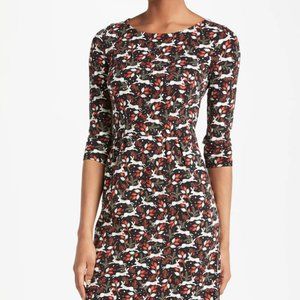 Boden Bunny Rabbit Print Penny Jersey Dress - 4L